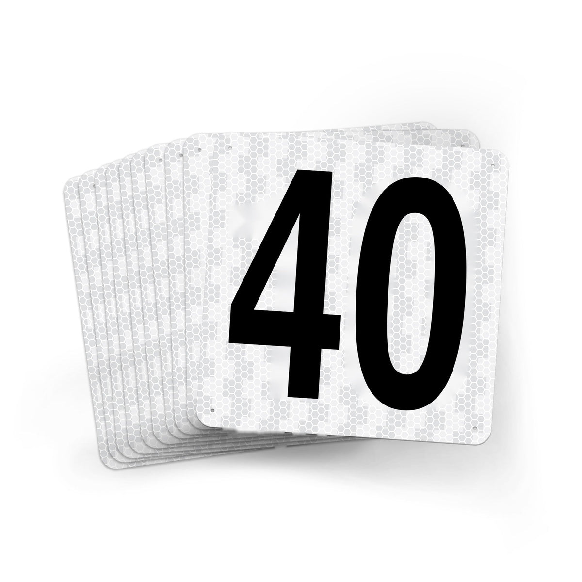 WMR18PK31 Outdoor Prismatic Reflective Aluminum Warehouse Dock Location Signs (18" x 18")  Consecutively Numbered (10 /pkg) Numbers 31 - 40