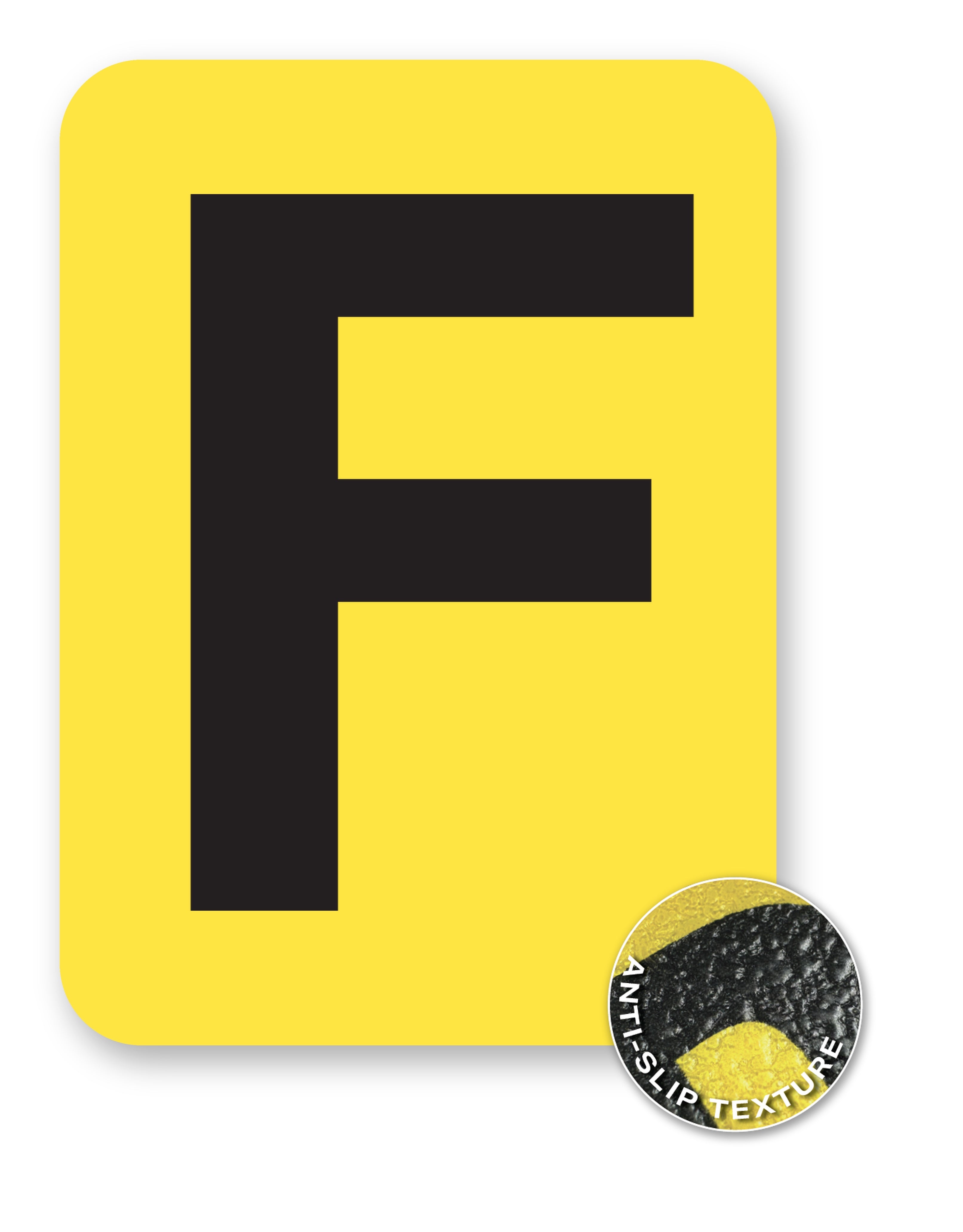 BC08YPKF BC08YPK-series Single Butt Cut Yellow Inventory Location Floor Markers 8 Inch High Letters (5 /pkg) Letter F