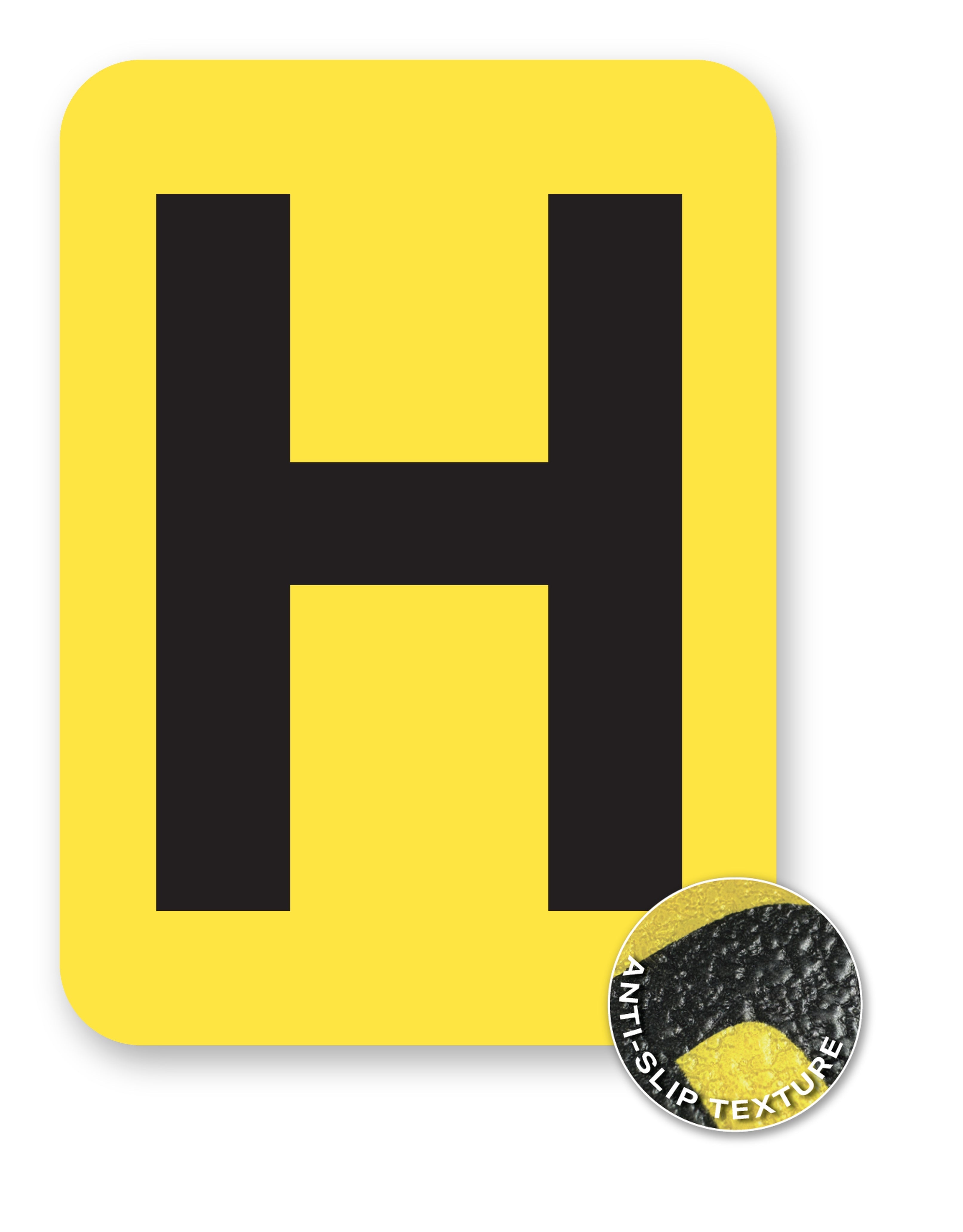 BC08YPKH BC08YPK-series Single Butt Cut Yellow Inventory Location Floor Markers 8 Inch High Letters (5 /pkg) Letter H