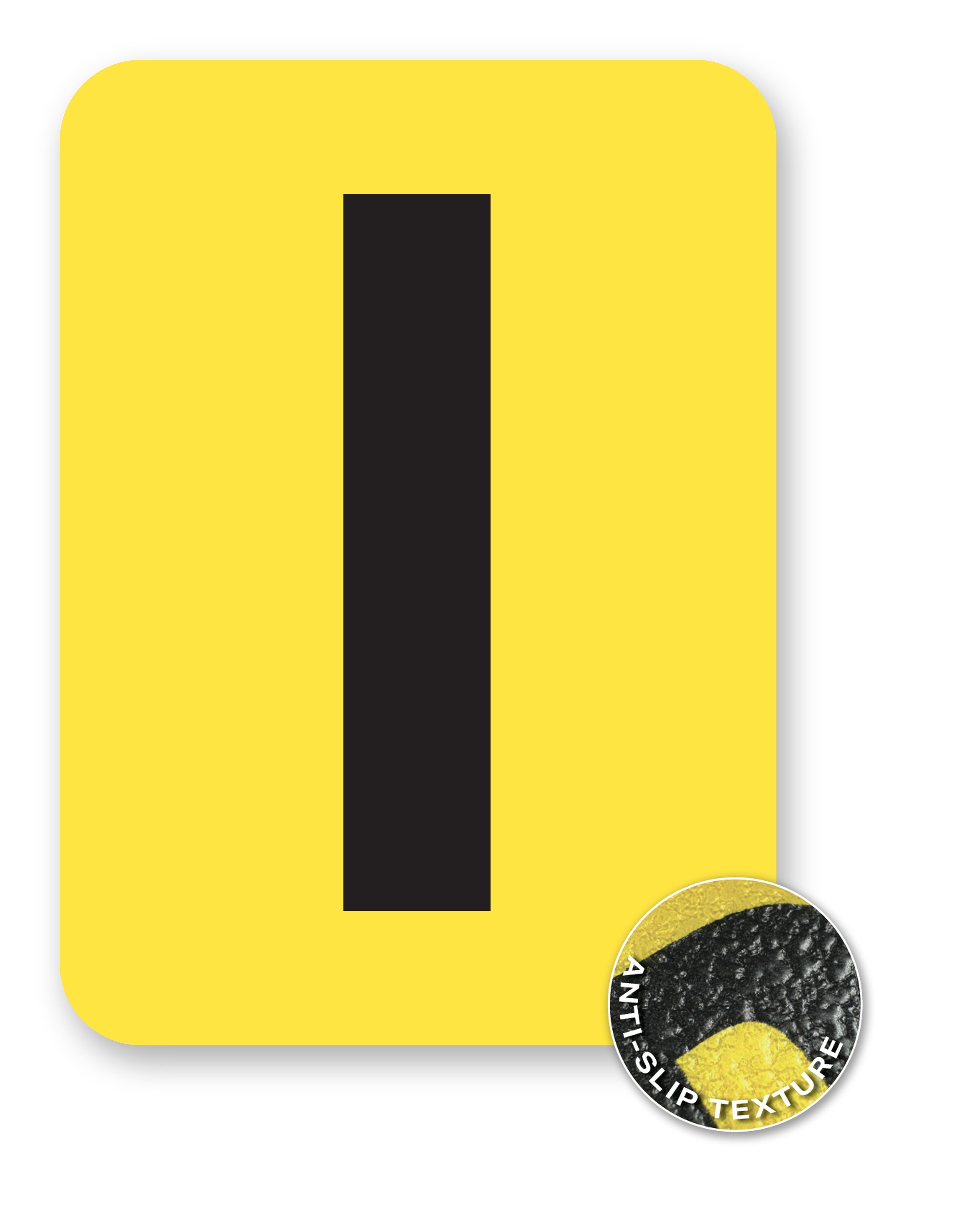 BC08YPKI BC08YPK-series Single Butt Cut Yellow Inventory Location Floor Markers 8 Inch High Letters (5 /pkg) Letter I