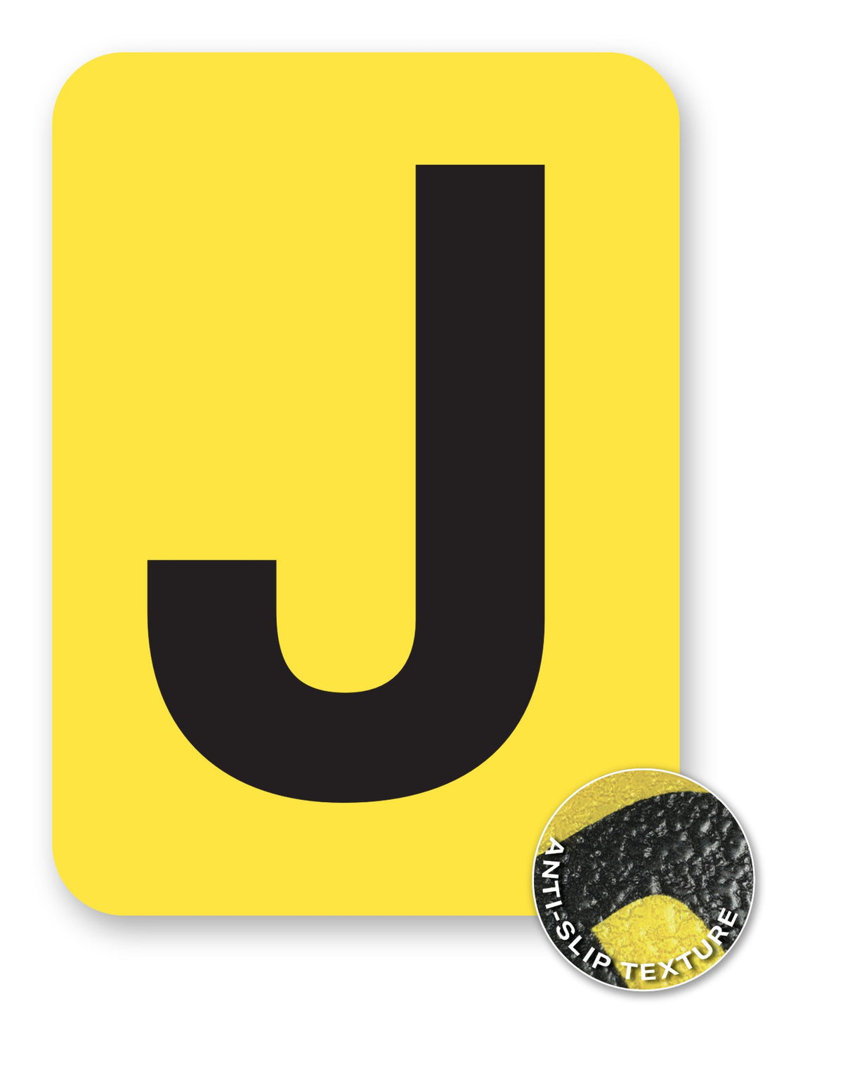 BC08YPKJ BC08YPK-series Single Butt Cut Yellow Inventory Location Floor Markers 8 Inch High Letters (5 /pkg) Letter J