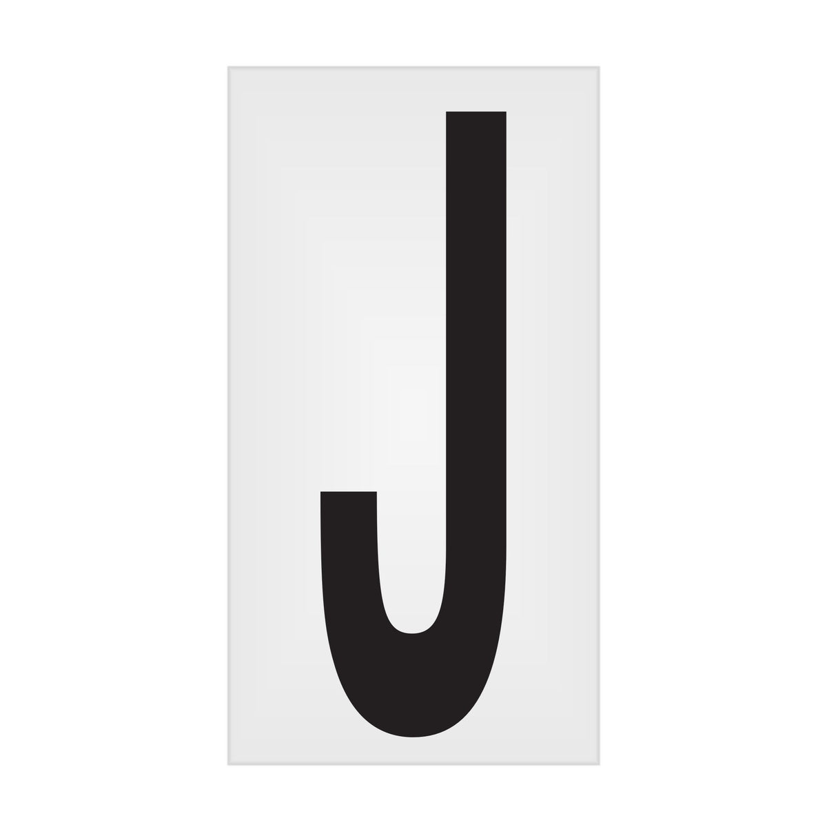 BC035PKJ BC035PK -series Butt Cut Black on White Adhesive VynMark® Decal Markers 3.5 Inch High Letters (50 /pkg) Letter J