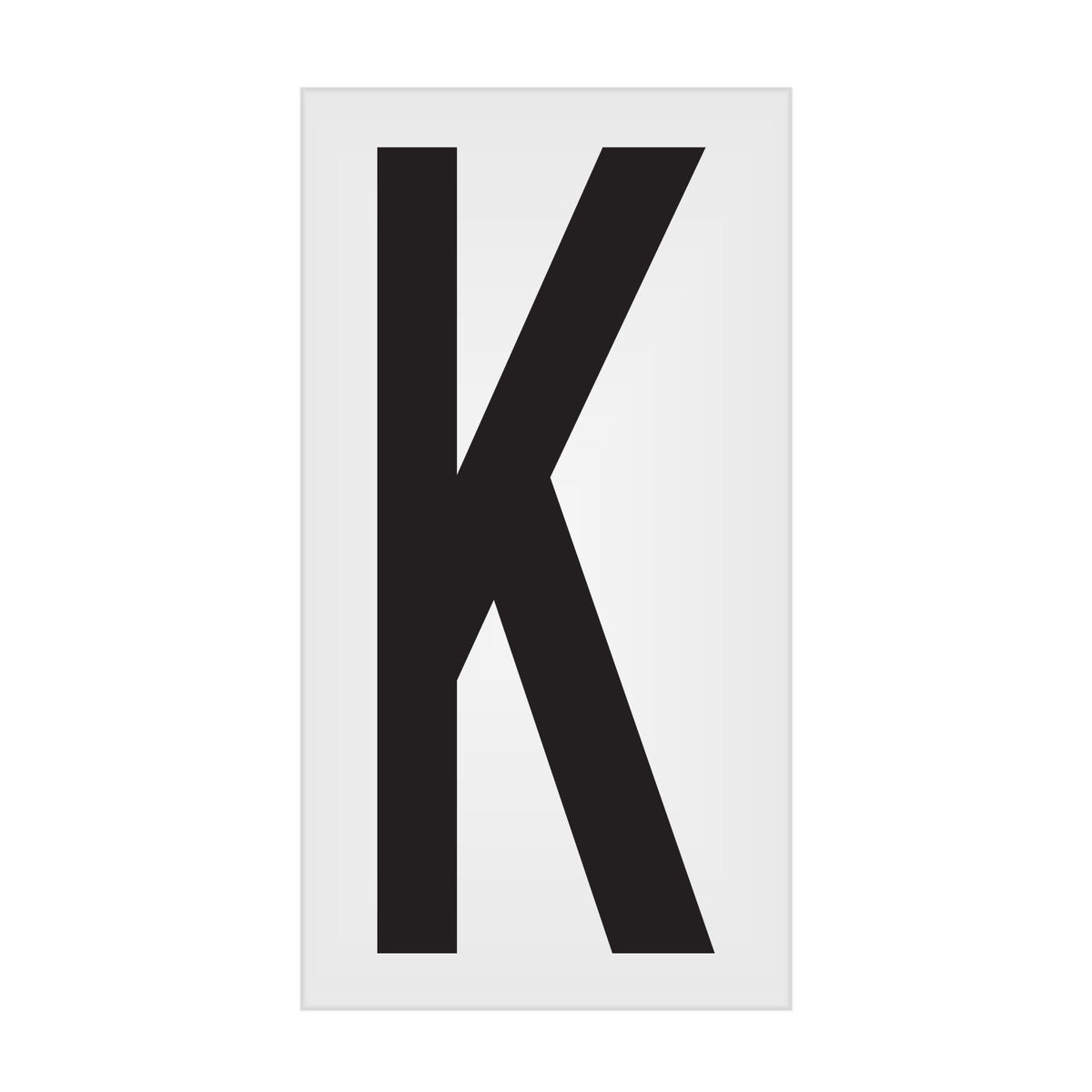 BC035PKK BC035PK -series Butt Cut Black on White Adhesive VynMark® Decal Markers 3.5 Inch High Letters (50 /pkg) Letter K