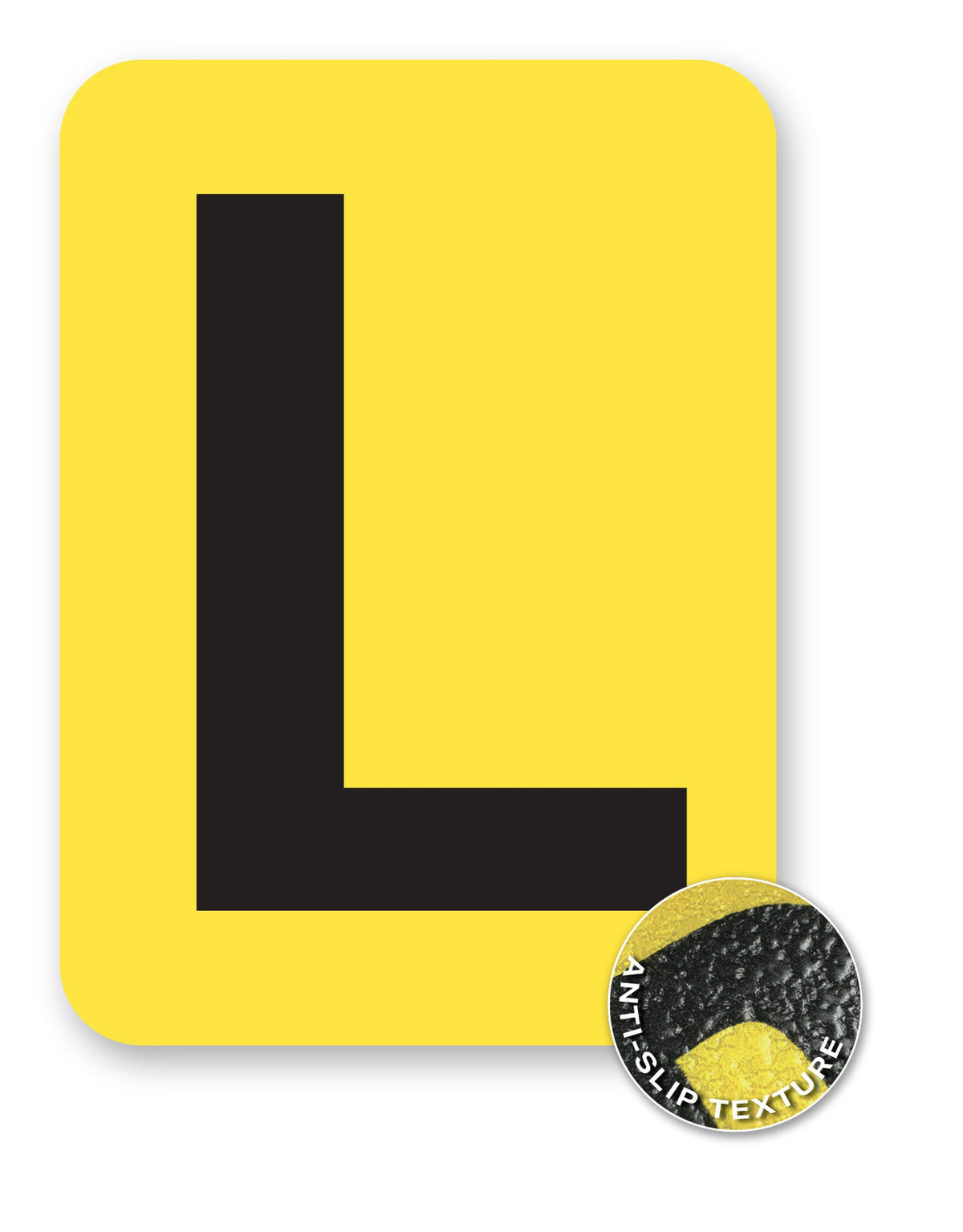 BC08YPKL BC08YPK-series Single Butt Cut Yellow Inventory Location Floor Markers 8 Inch High Letters (5 /pkg) Letter L