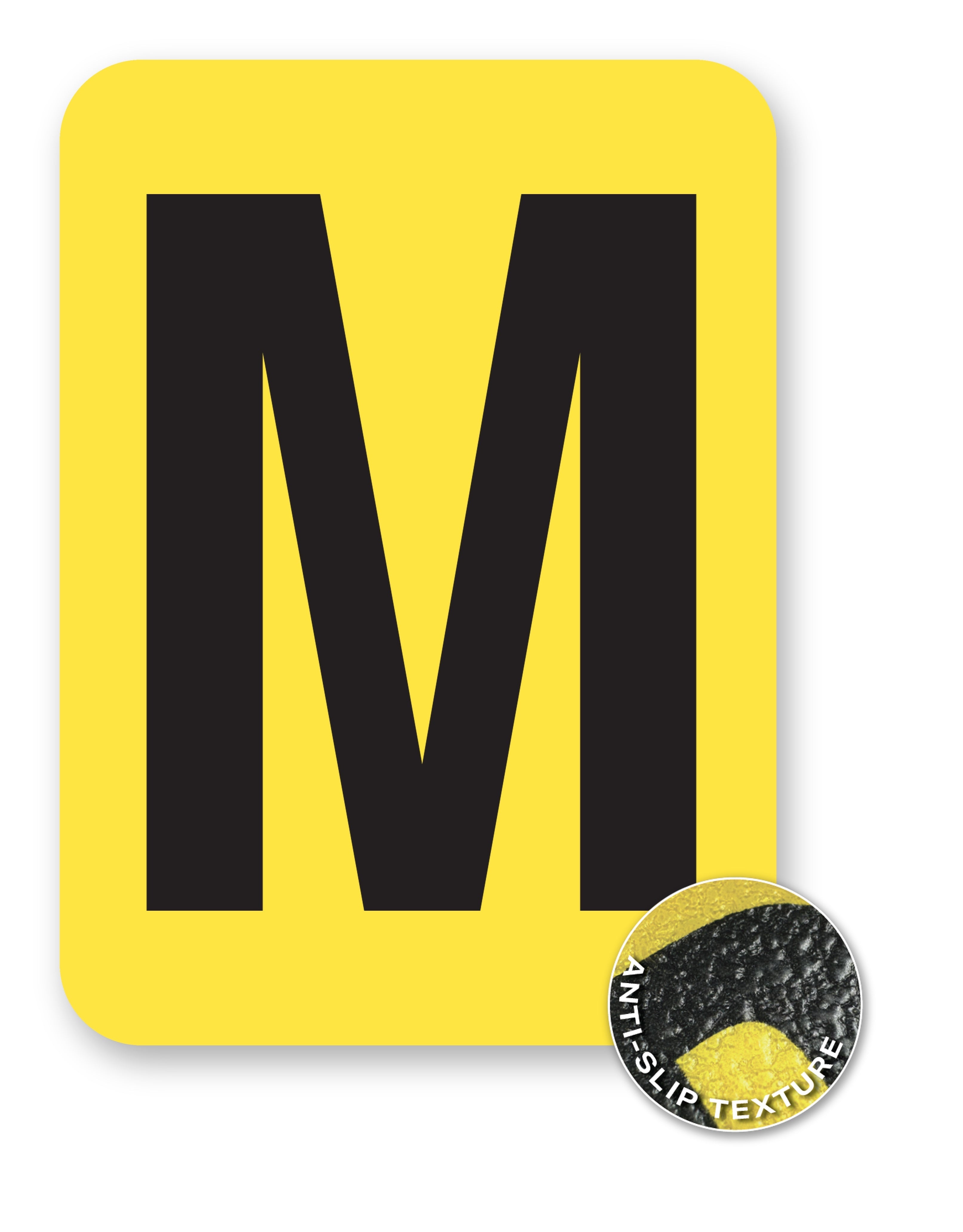 BC08YPKM BC08YPK-series Single Butt Cut Yellow Inventory Location Floor Markers 8 Inch High Letters (5 /pkg) Letter M