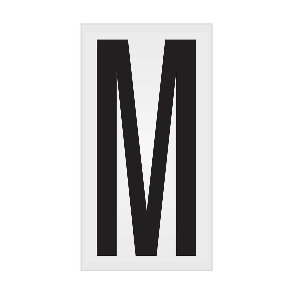 BC035PKM BC035PK -series Butt Cut Black on White Adhesive VynMark® Decal Markers 3.5 Inch High Letters (50 /pkg) Letter M