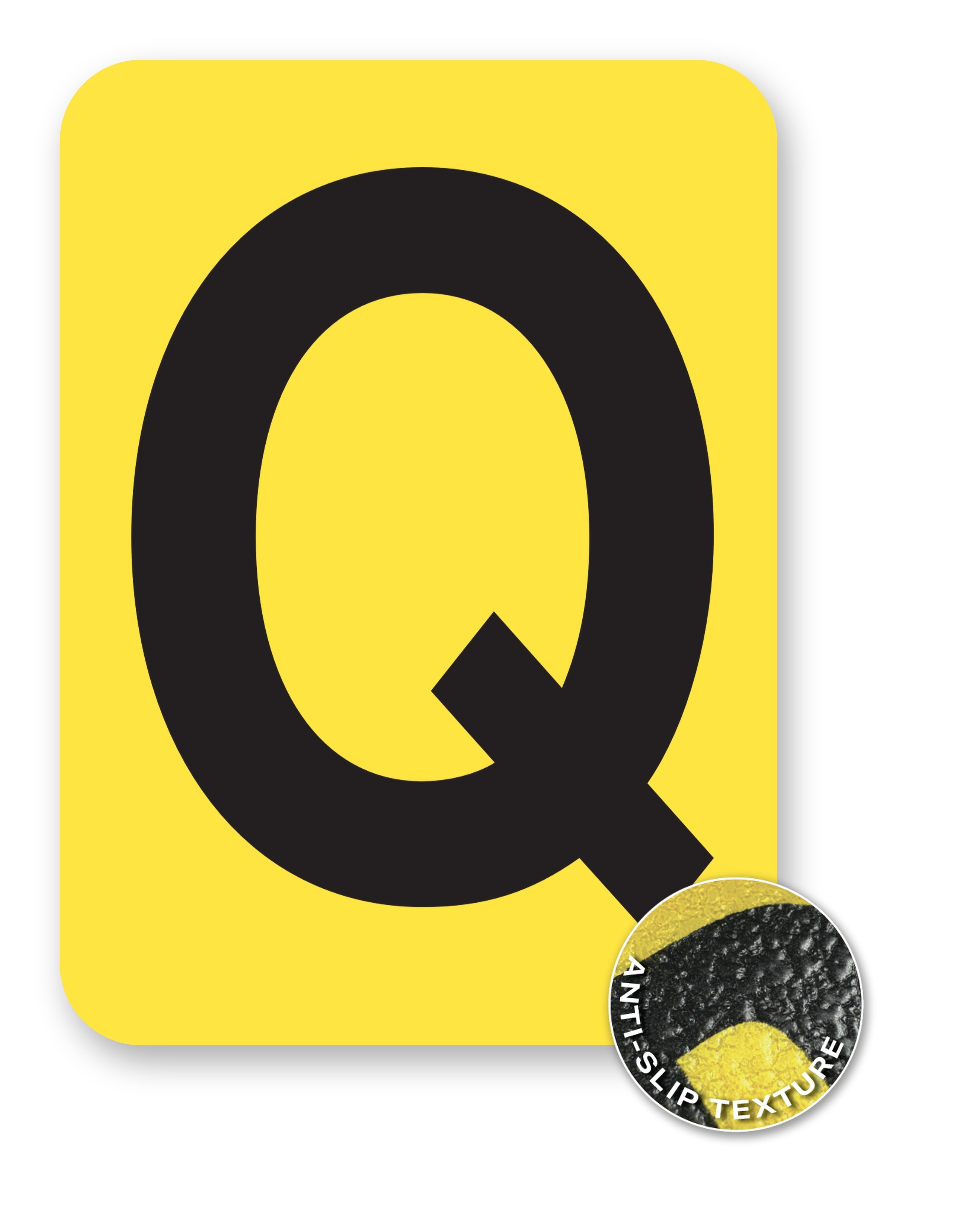 BC08YPKQ BC08YPK-series Single Butt Cut Yellow Inventory Location Floor Markers 8 Inch High Letters (5 /pkg) Letter Q