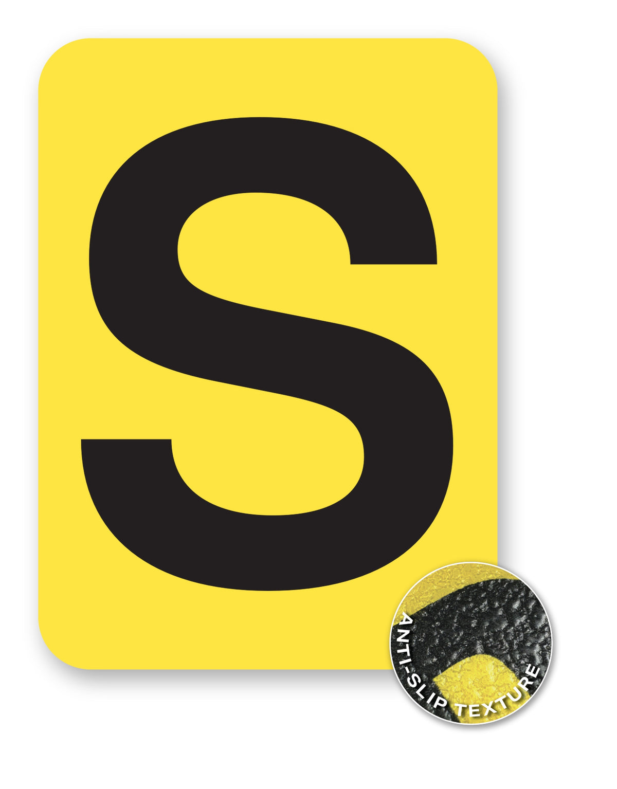 BC08YPKS BC08YPK-series Single Butt Cut Yellow Inventory Location Floor Markers 8 Inch High Letters (5 /pkg) Letter S