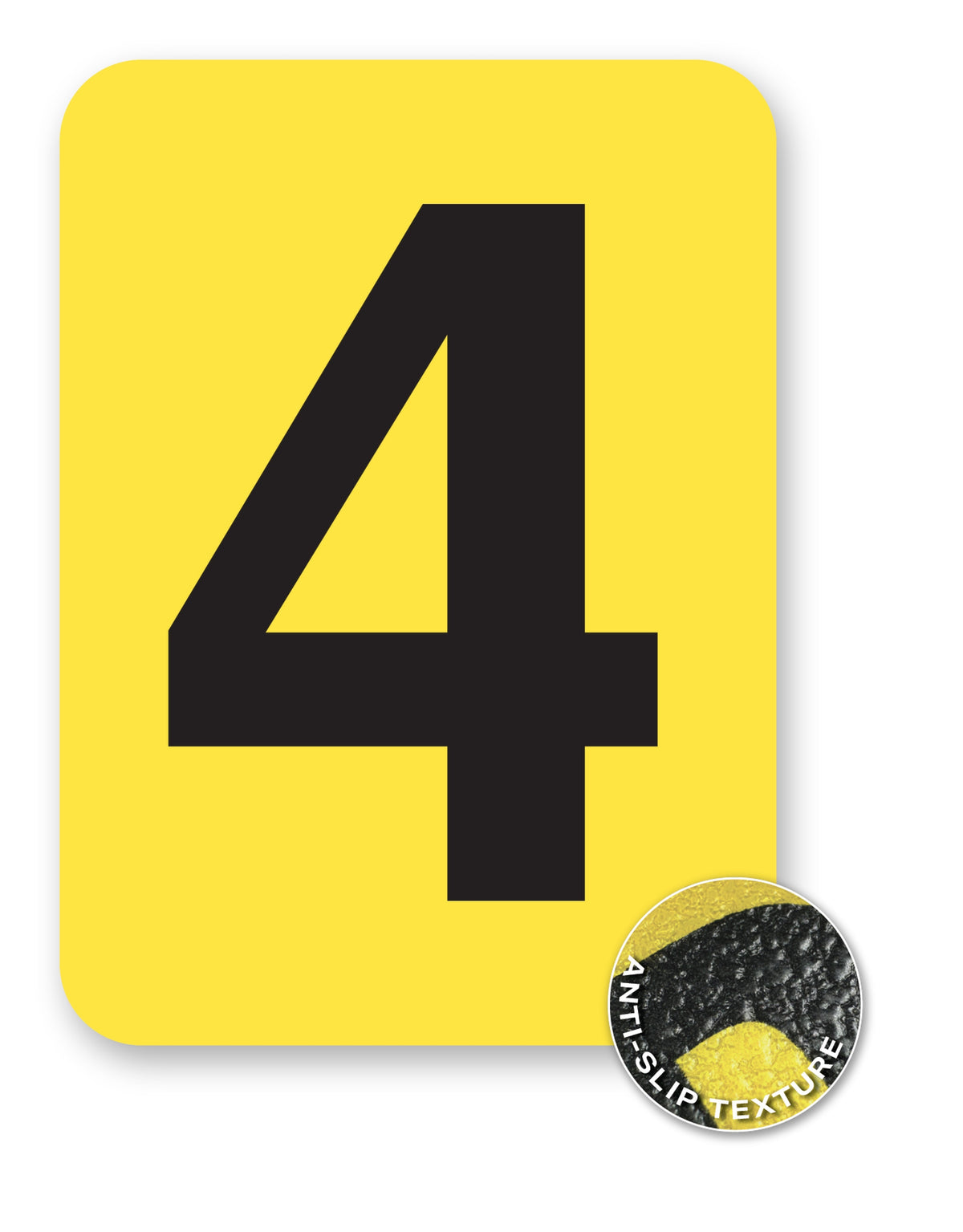 BC08YPK4 BC08YPK-series Single Butt Cut Yellow Inventory Location Floor Markers 8 Inch High Numbers (5 /pkg) Number 4